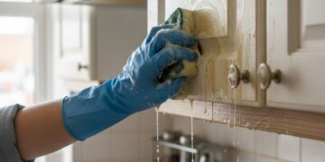 Herkesin evinde bulunan doğal karışımla mutfak dolaplarındaki yağ dakikalar içinde çözülecek