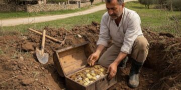 Köyde dolaşırken Roma İmparatorluğu dönemine ait hazine buldu